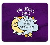 Shopagift Personalised My Uncle Loves me to the Moon Blue Mouse Mat Pad 24cm x 19cm