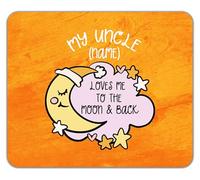 Shopagift Personalised My Uncle Loves me to the Moon Pink Mouse Mat Pad 24cm x 19cm