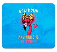 Shopagift Personalised Name Age Bow Down Flamingo Birthday Mouse Mat Pad 24cm x 19cm
