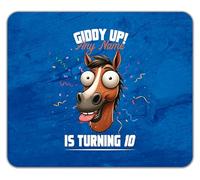Shopagift Personalised Name Age Giddy Up! Horse Birthday Mouse Mat Pad 24cm x 19cm