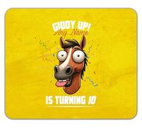 Shopagift Personalised Name Age Giddy Up! Horse Birthday Mouse Mat Pad 24cm x 19cm