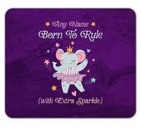 Shopagift Personalised Name Born to Rule Elephant Princess Mouse Mat Pad 24cm x 19cm