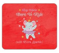 Shopagift Personalised Name Born to Rule Elephant Princess Mouse Mat Pad 24cm x 19cm