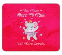 Shopagift Personalised Name Born to Rule Elephant Princess Mouse Mat Pad 24cm x 19cm