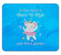Shopagift Personalised Name Born to Rule Elephant Princess Mouse Mat Pad 24cm x 19cm