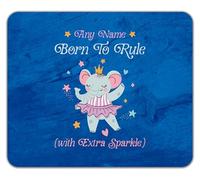 Shopagift Personalised Name Born to Rule Elephant Princess Mouse Mat Pad 24cm x 19cm