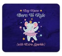 Shopagift Personalised Name Born to Rule Elephant Princess Mouse Mat Pad 24cm x 19cm