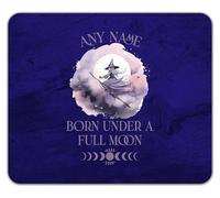 Shopagift Personalised Name Born Under a Full Moon Witch Mouse Mat Pad 24cm x 19cm