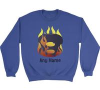 Shopagift Personalised Number Day Flame Digit 8 Eight Kids Sweatshirt Jumper Boys Girls