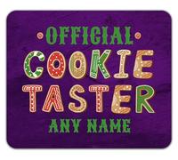 Shopagift Personalised Official Cookie Taster Any Name Mouse Mat Pad 24cm x 19cm