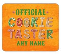 Shopagift Personalised Official Cookie Taster Any Name Mouse Mat Pad 24cm x 19cm
