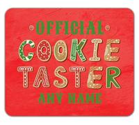 Shopagift Personalised Official Cookie Taster Any Name Mouse Mat Pad 24cm x 19cm