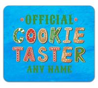 Shopagift Personalised Official Cookie Taster Any Name Mouse Mat Pad 24cm x 19cm
