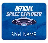 Shopagift Personalised Official Space Explorer UFO Alien Mouse Mat Pad 24cm x 19cm