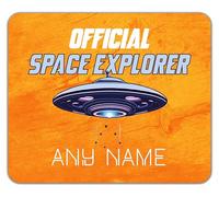 Shopagift Personalised Official Space Explorer UFO Alien Mouse Mat Pad 24cm x 19cm