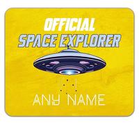 Shopagift Personalised Official Space Explorer UFO Alien Mouse Mat Pad 24cm x 19cm