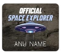 Shopagift Personalised Official Space Explorer UFO Alien Mouse Mat Pad 24cm x 19cm