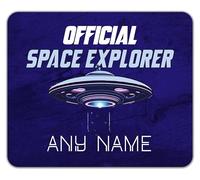 Shopagift Personalised Official Space Explorer UFO Alien Mouse Mat Pad 24cm x 19cm