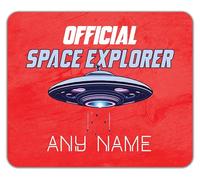 Shopagift Personalised Official Space Explorer UFO Alien Mouse Mat Pad 24cm x 19cm