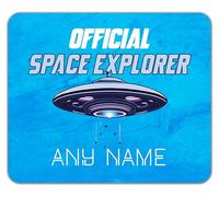 Shopagift Personalised Official Space Explorer UFO Alien Mouse Mat Pad 24cm x 19cm