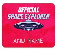 Shopagift Personalised Official Space Explorer UFO Alien Mouse Mat Pad 24cm x 19cm