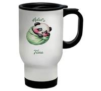 Shopagift Personalised Panda Sleepy Time Sleeping Nap Travel Mug Stainless Steel 14oz Cup
