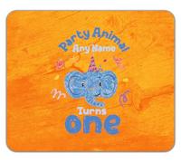 Shopagift Personalised Party Animal Elephant Turns Name Age Mouse Mat Pad 24cm x 19cm