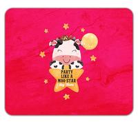 Shopagift Personalised Party Like a Moo-Star Any Name Cow Mouse Mat Pad 24cm x 19cm