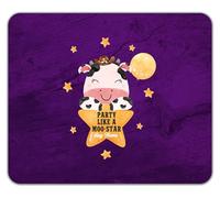 Shopagift Personalised Party Like a Moo-Star Any Name Cow Mouse Mat Pad 24cm x 19cm