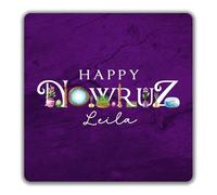 Shopagift Personalised Persian New Year Happy Nowruz 2 Pack Coasters - 9cm x 9cm