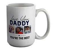 Shopagift Personalised Photo Mug Love You Daddy You're The Best White 15oz Large Cup