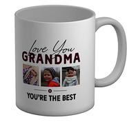 Shopagift Personalised Photo Mug Love You Grandma You're The Best White 11oz Large Cup