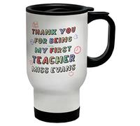 Shopagift Personalised Photo Travel Mug Gift Cup Thank You for Being My First Teacher Teaching Assistant Teachers Day Gift Cup