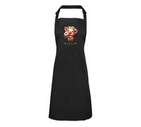 Shopagift Personalised Pig Daisy Flower Apron Mens Womens Cooking BBQ Chef DIY Cook - Black