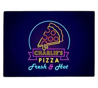 Shopagift Personalised Pizza Fresh & Hot Any Name Glass Large Worktop Saver 39cm x 28cm