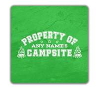 Shopagift Personalised Property of Any Names Campsite 2 Pack Coasters - 9cm x 9cm