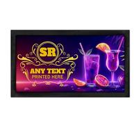 Shopagift Personalised Purple Cocktail Drinks Bar Bar Runner Mat Gift Any Text Any Initial for Garden Home Man Cave Pub Tiki Beer Bar