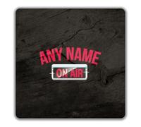 Shopagift Personalised Radio DJ Any Name On Air Music Station 2 Pack Coasters - 9cm x 9cm