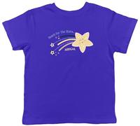 Shopagift Personalised Reach for The Space Galaxy Cosmos Kids T-Shirt Childrens Tee Boys Girls Blue