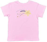 Shopagift Personalised Reach for The Space Galaxy Cosmos Kids T-Shirt Childrens Tee Boys Girls Light Pink