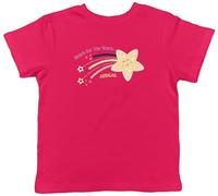 Shopagift Personalised Reach for The Space Galaxy Cosmos Kids T-Shirt Childrens Tee Boys Girls Pink