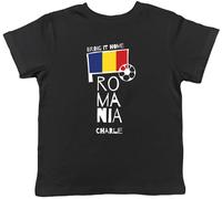 Shopagift Personalised Romania Football Kids T-Shirt Bring it Home Soccer Fan Supporter Childrens Tee Boys Girls Black