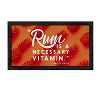 Shopagift Personalised Rum is a Necessary Vitamin Bar Runner Mat Gift Funny for Garden Home Man Cave Pub Tiki Beer Bar