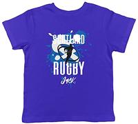 Shopagift Personalised Scotland Rugby T-Shirt Kids Supporters Fans 6 Nations Union Cup Childrens Tee Gift Blue