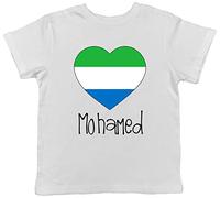Shopagift Personalised Sierra Leone Football Nation Flag Childrens Kids T-Shirt