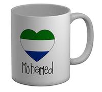 Shopagift Personalised Sierra Leone Football Nation Flag White 11oz Large Mug Cup