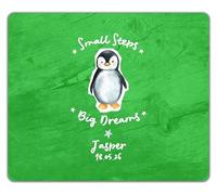 Shopagift Personalised Small Steps Big Dreams Penguin Mouse Mat Pad 24cm x 19cm