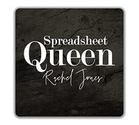 Shopagift Personalised Spreadsheet Queen Coaster - 9cm x 9cm