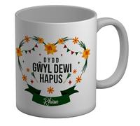 Shopagift Personalised St David's Day Mug Dydd Gwyl Dewi Hapus White 11oz Large Ceramic Cup
