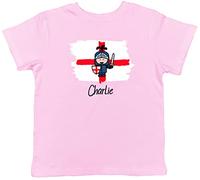 Shopagift Personalised St George's Day Knight England Flag Childrens Kids T-Shirt Gift